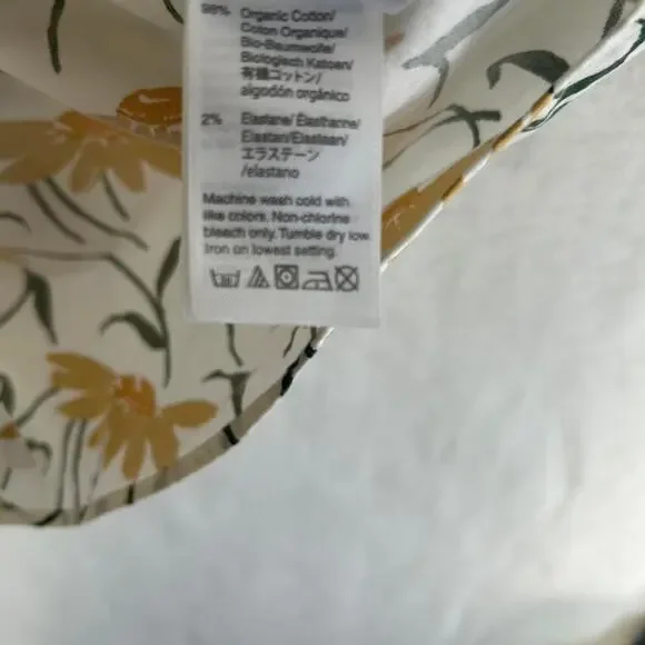 Jcrew stretch yellow floral button - Picture 7 of 8